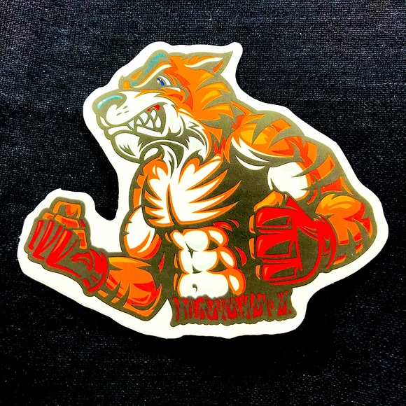 Tiger Fighter  Single Decor Accent Waterproof Sticker - Picture 1 of 4